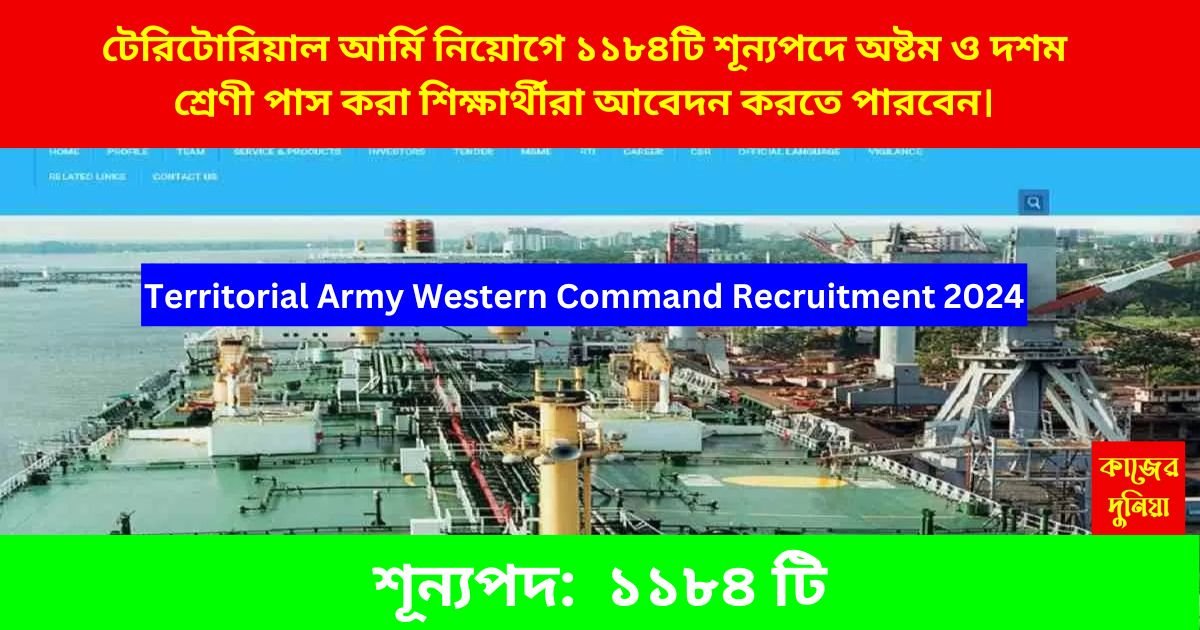 Territorial Army Western Command Recruitment 2024